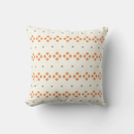 Retro orange geometrisk prickmönster kudde