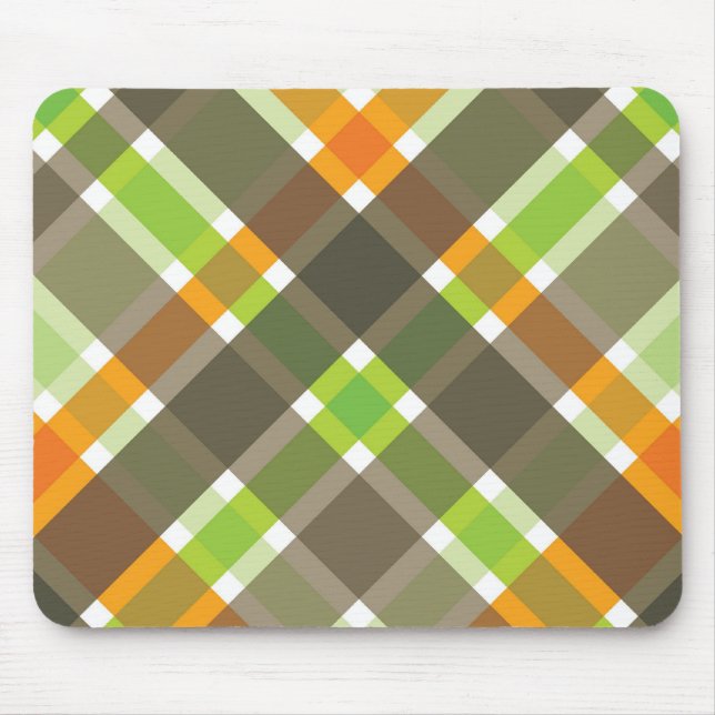 Retro Orange Grönt Brown Play Mousepad Musmatta (Framsidan)