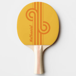 Retro Orange Groove Rand Loop med Namn Pingisracket
