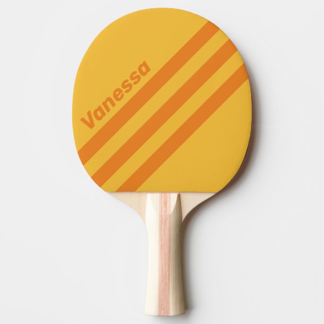 Retro Orange Groove Snedrandig med namn Pingisracket (Framsidan)