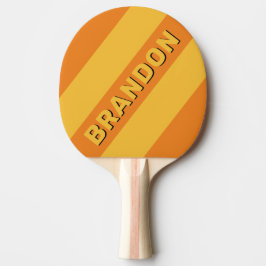 Retro Orange Groove Tre Feta Ränder med Namn Pingisracket