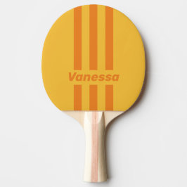 Retro Orange Groove Tre Pin Streck med Namn Pingisracket
