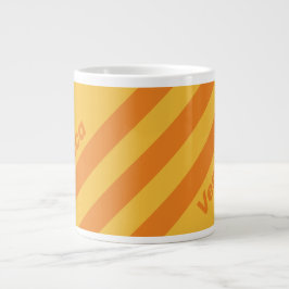 Retro Orange Groove Tre Ränder med Namn Jumbo Mugg