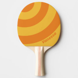 Retro Orange Groove Trecirkelrand med namn Pingisracket