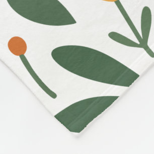 Retro orange & gult blommönster – Vintage Fleecefilt
