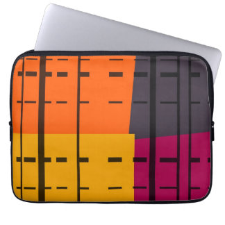 Retro-Orange, Gult, Grått, Rosa Abstrakt Art Laptop Sleeve
