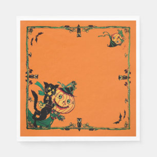 Retro Orange Halloween Pappersservett