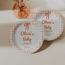 Retro Orange Handritad Båge Baby Shower