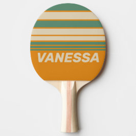 Retro Orange Horisontrandig med namn Pingisracket