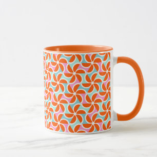 Retro orange kilmönster mugg
