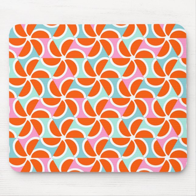 Retro orange kilmönster musmatta (Framsidan)