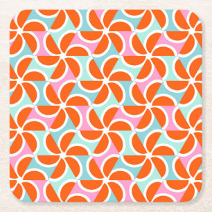Retro orange kilmönster underlägg papper kvadrat