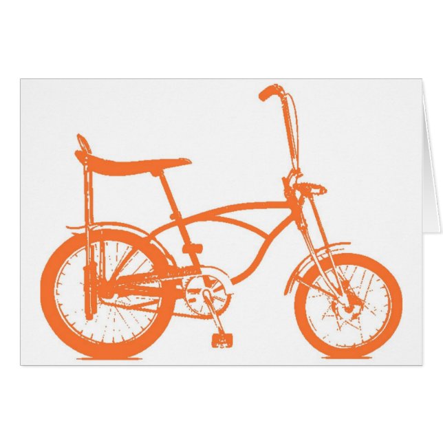 Retro Orange Krate Banana Seat Bike Hälsningskort (Framsidan Horizontal)