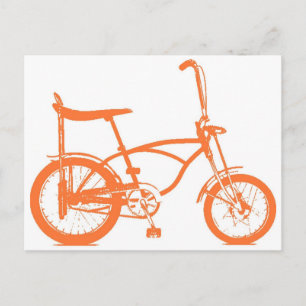 Retro Orange Krate Banana Seat Bike Vykort