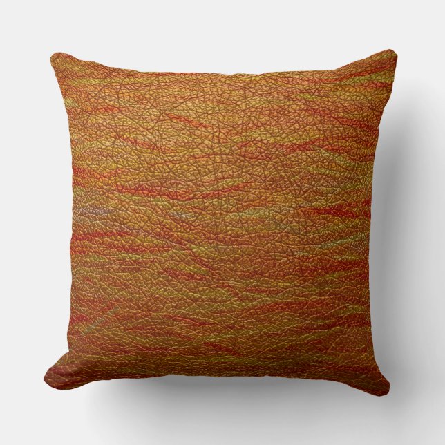 Retro-Orange, läder Kudde (Framsida)