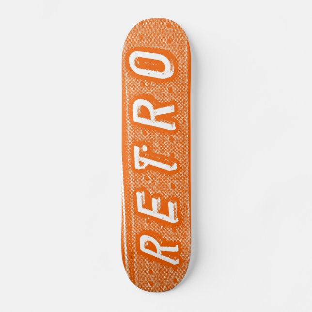 Retro - Orange Mini Skateboard Bräda 18,7 Cm (Framsida)