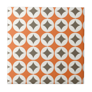 Retro orange mönster kakelplatta
