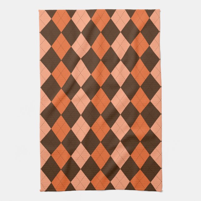 Retro-Orange och brunkolshöjd Kökshandduk (Vertikal)