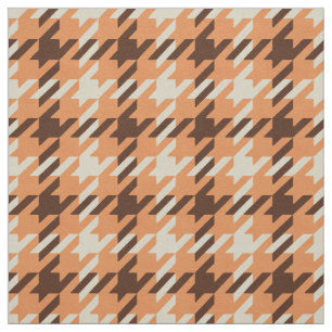 Retro-orange och brunt houndstand plaid mönster tyg