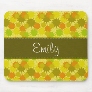 Retro-Orange och Grönt Musmatta