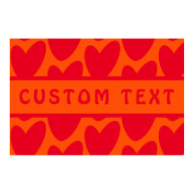 Retro Orange och Groovy Red Hearts