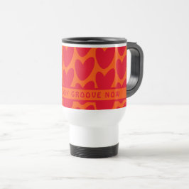 Retro Orange och Groovy Red Hearts Resemugg