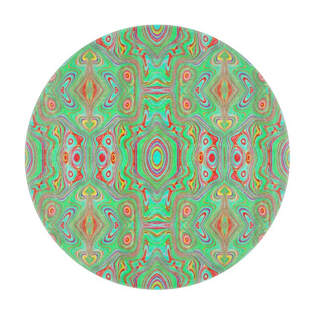 Retro Orange och Lime Green Abstrakt Mönster (Framsidan)