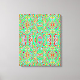 Retro Orange och Lime Green Abstrakt Mönster Canvastryck