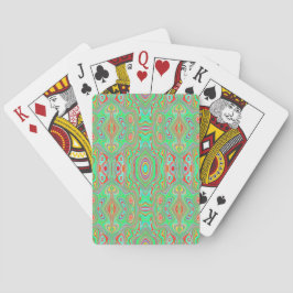 Retro orange och limegrön abstrakt mönster casinokort