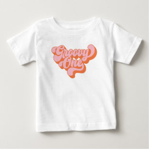 Retro Orange och Rosa Groovy One T Shirt