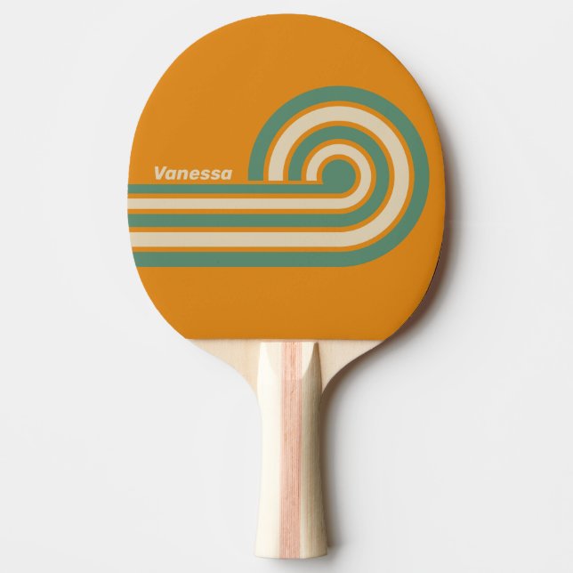 Retro orange ränder med namn pingisracket (Framsidan)