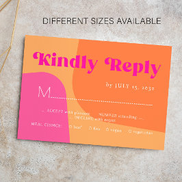 Retro orange rosa fet typografi bröllop OSA Anteckningskort