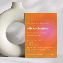 Retro-Orange Rosa övertoning Formell Bat mitzvah