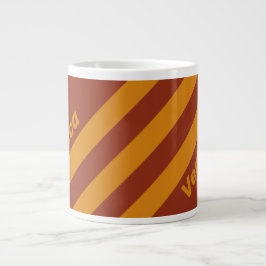 Retro Orange Rost Tre Ränder med Namn Jumbo Mugg