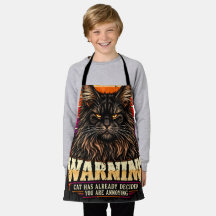 Retro Orange Solnedgång Maine Coon Varningsmärke