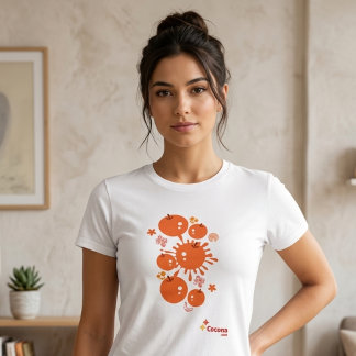 Retro Orange Splash T-Shirt Vintage Fruit Graphic 
