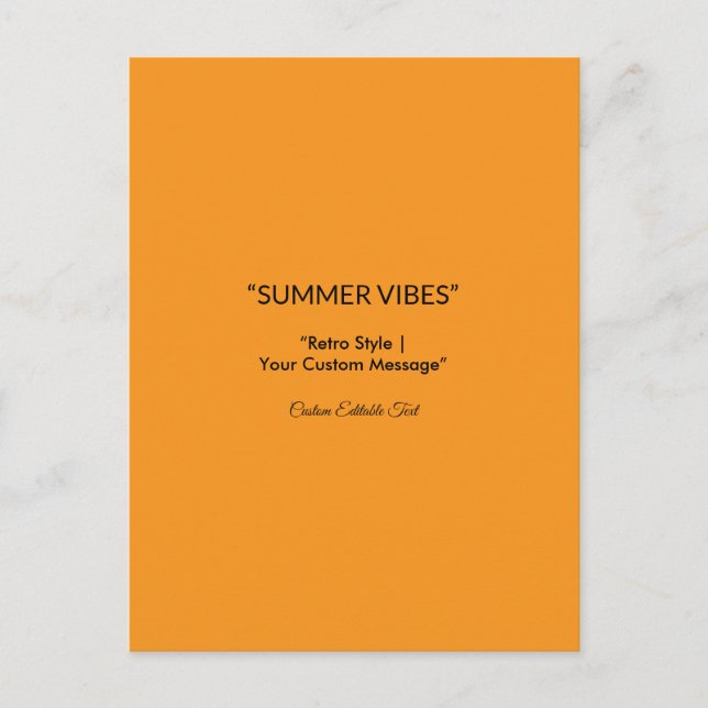 Retro Orange Struktur - Summer Vibes Art Helg Vykort (Framsida)