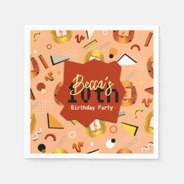 Retro Orange Tamagotchi Birthday Pappersservett