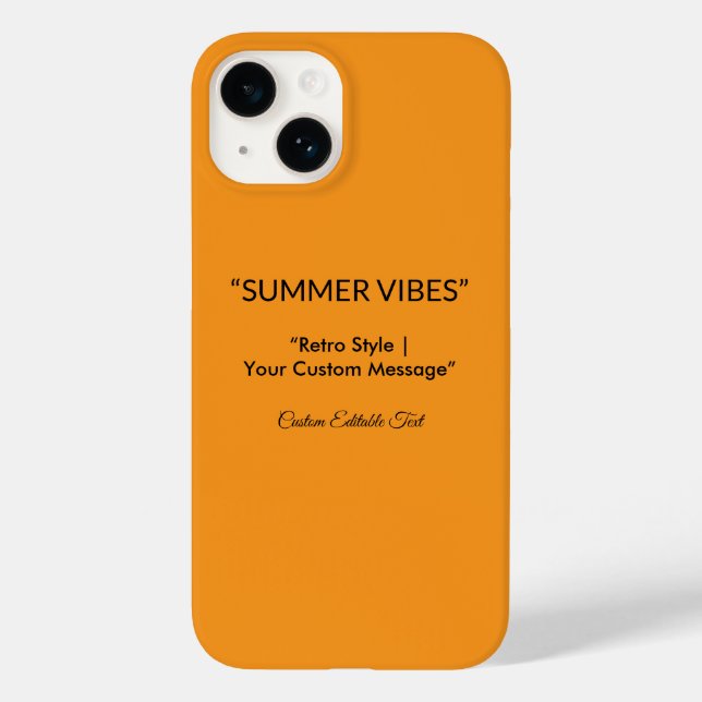 Retro Orange Textur – Sommarstämning Konst (Baksida)