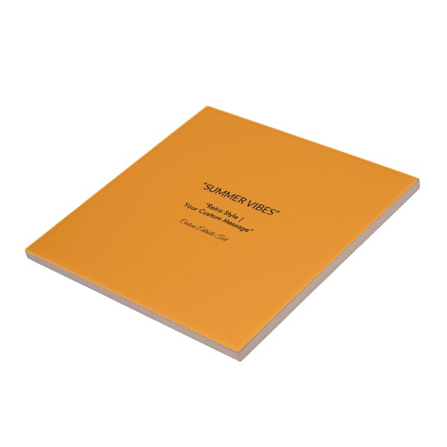 Retro Orange Textur – Sommarstämning Konst Kakelplatta (Sidan)
