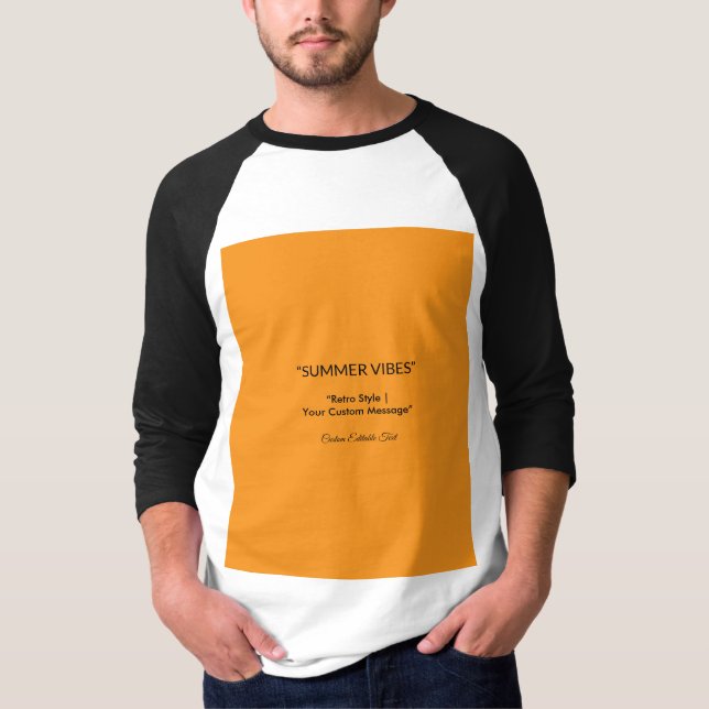 Retro Orange Textur – Sommarstämning Konst T Shirt (Framsida)