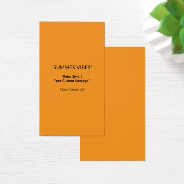 Retro Orange Textur – Sommarstämning Konst Visitkort (Skivbord)