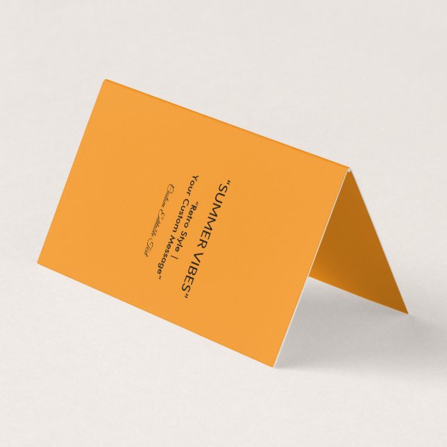 Retro Orange Textur – Sommarstämning Konst Visitkort (Framsida)