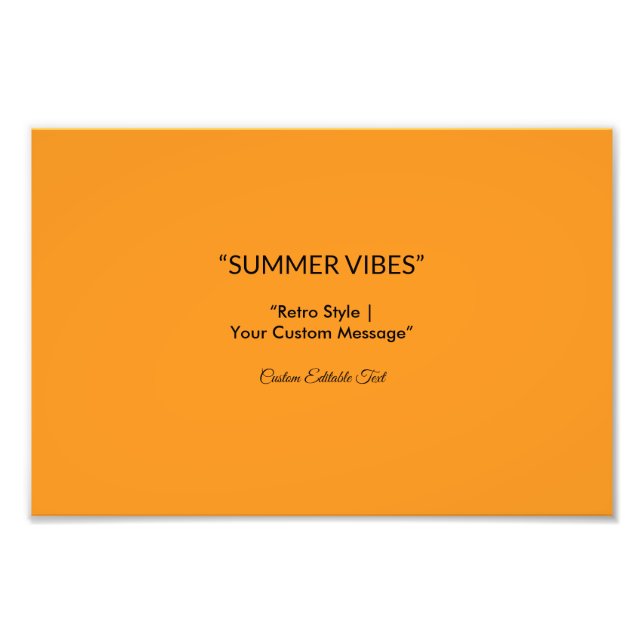 Retro Orange Texture – Summer Vibes Art Fototryck (Framsidan)