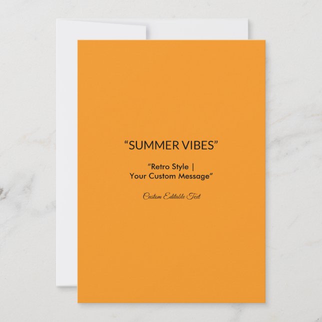 Retro Orange Texture – Summer Vibes Art Julkort (Framsida)