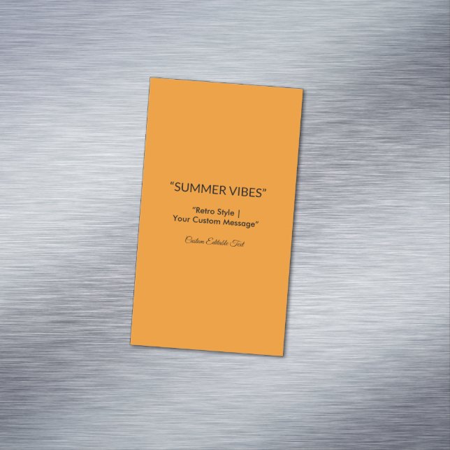 Retro Orange Texture – Summer Vibes Art Magnetiska Visitkort (In Situ)