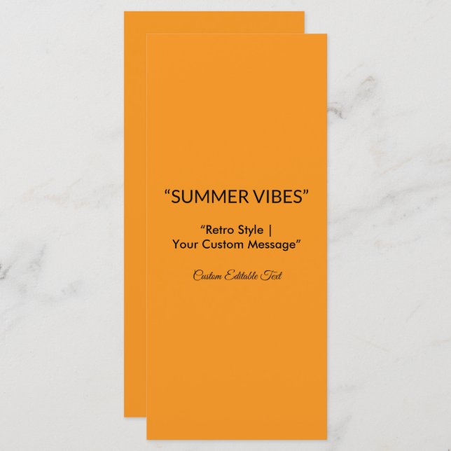 Retro Orange Texture – Summer Vibes Art Meny (Fram/baksida)