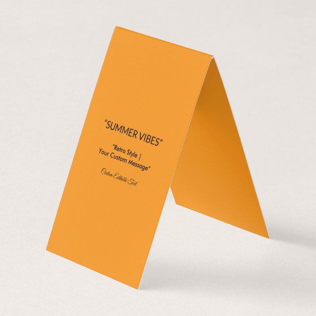 Retro Orange Texture – Summer Vibes Art Visitkort (Framsida)