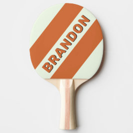 Retro Orange Three Tjocka Ränder med Namn Pingisracket