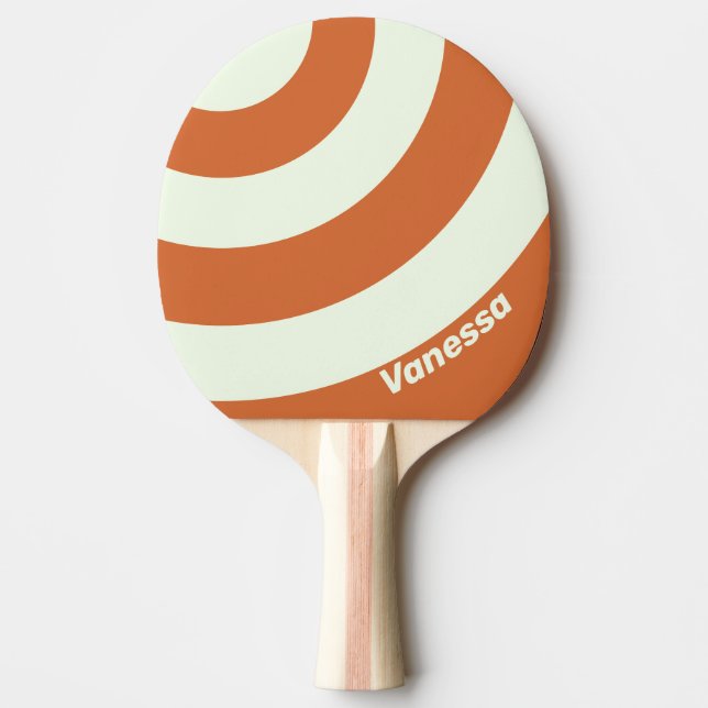 Retro Orange Trecirkelrand med namn Pingisracket (Framsidan)